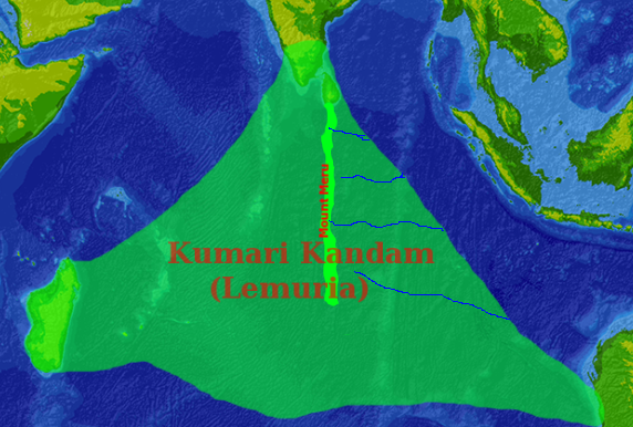 Kumari_Kandam_map Lemuria i Mu, czyli historia starożytnych cywilizacji, którą przed nami ukryto